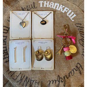Locket Necklace Earring Charm Bundle 5 pc Set